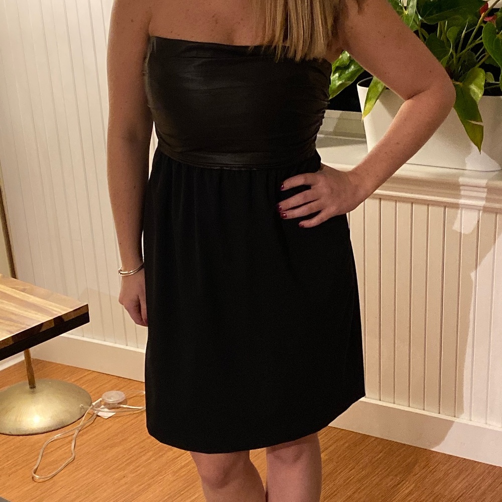 Theory - Black strapless mini dress